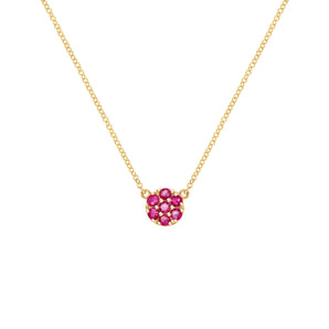 0.7 TCW Round Ruby Lab Made Diamond- July Birthstone Mini Necklace