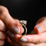 Stunning 1.0 - 2.0 CT Emerald Moissanite Engagement Ring with Three Stone Design 4