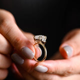 Stunning 1.0 - 2.0 CT Emerald Moissanite Engagement Ring with Three Stone Design 4