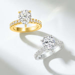 Stunning 3.0 CT Pear Moissanite Engagement Ring in Pave Design 4
