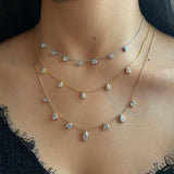 3.0 TCW Round, Pear, Emerald & Marquise Moissanite Diamond Multi Stone Necklace in Solid Gold 3