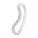 Stunning 0.2 TCW Round Moissanite Stones Curved Wedding Bands 2