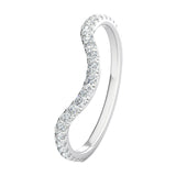 Stunning 0.2 TCW Round Moissanite Stones Curved Wedding Bands 2