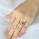 Stunning 0.3 TCW Round Moissanite Stones Curved Wedding Band 7