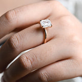 Stunning 1.0 - 2.0 CT Emerald Moissanite Engagement Ring with Solitaire Design 7