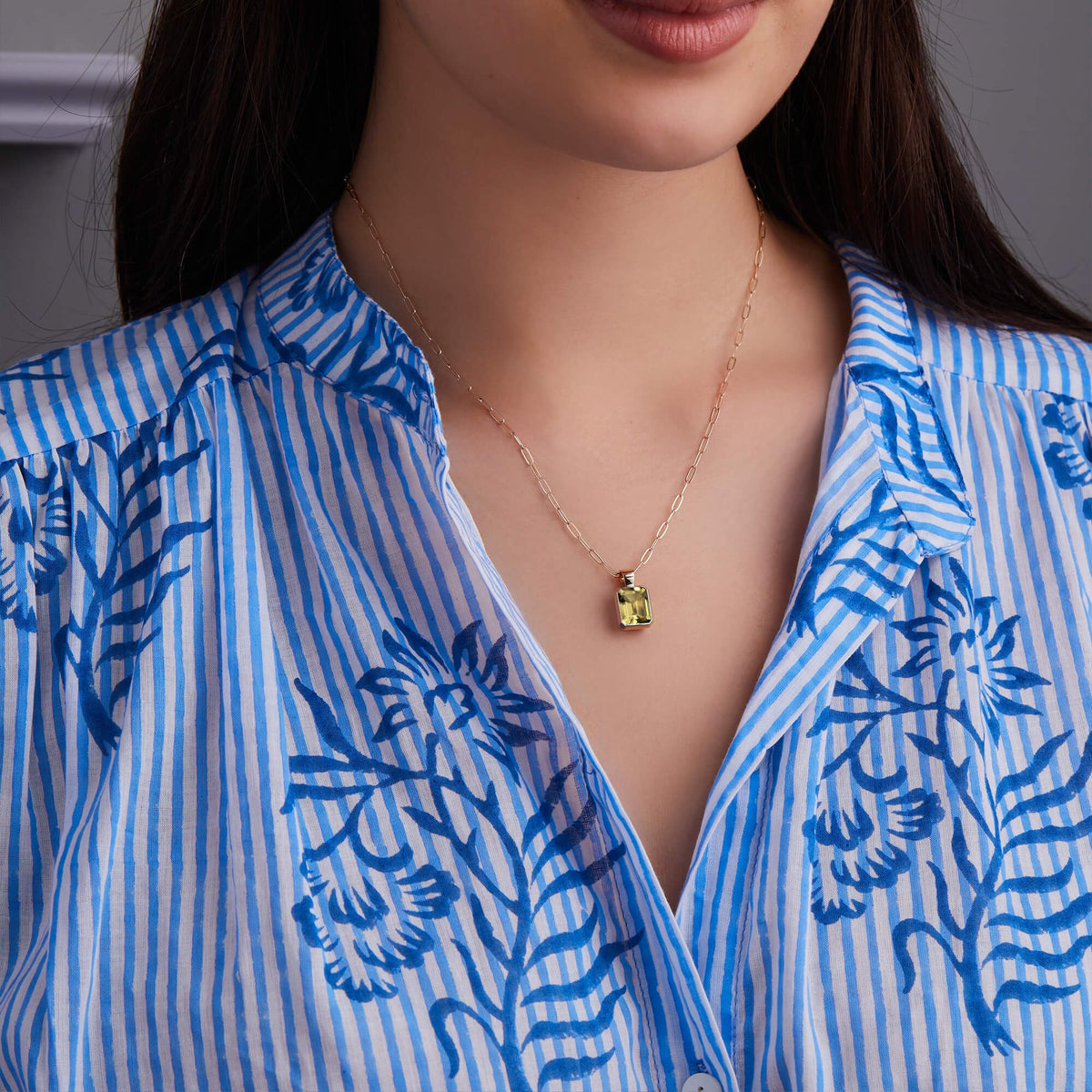 4.0 CT Emerald Peridot Lab Made Diamond- August Birthstone Necklace 4