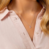 Round Cut Cubic Zirconia in 925 Sterling Silver Necklace 4