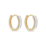 1.0 TCW Baguette Cut Moissanite Huggies Earrings in Gold 2