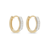 1.0 TCW Baguette Cut Moissanite Huggies Earrings in Gold 2