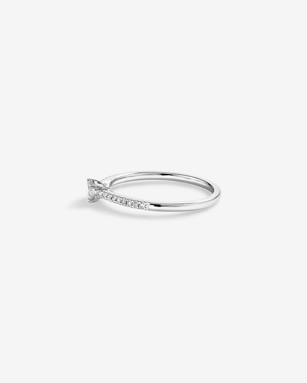 Stunning 0.25 CT Round Moissanite Engagement Ring in Pave Design 4