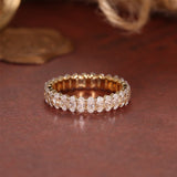 Stunning 1.2 CT Oval Moissanite Stones Full Eternity Wedding Bands 4