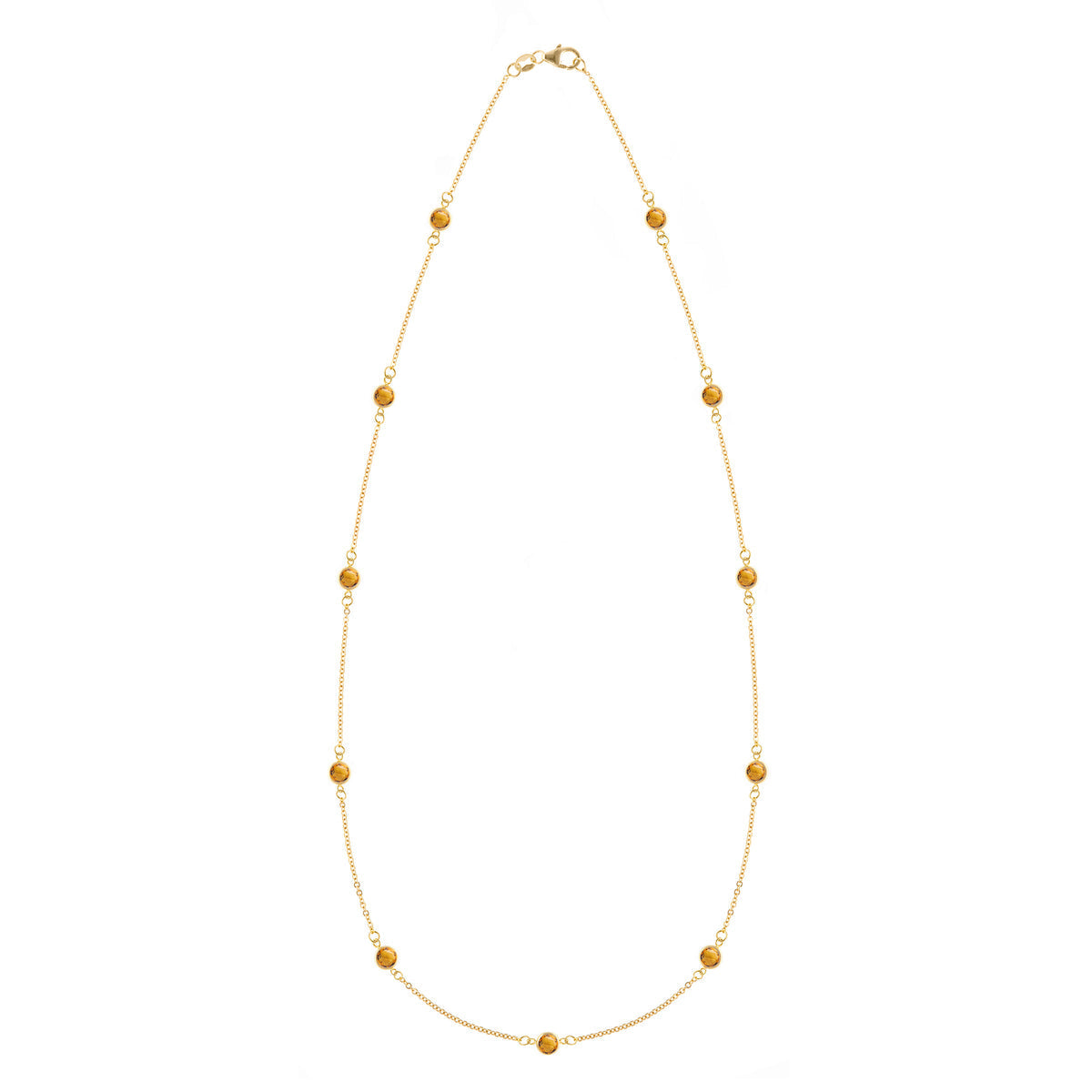 2.75 TCW Round Citrine Lab Made Diamond- November Birthstone Necklace 1