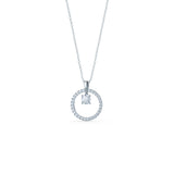 1.50 CT Round Moissanite Diamond Floating Stone Pendant Necklace in Solid Gold 4