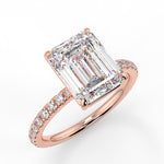 Stunning 2.53 CT Emerald Moissanite Engagement Ring with Pave Design 8