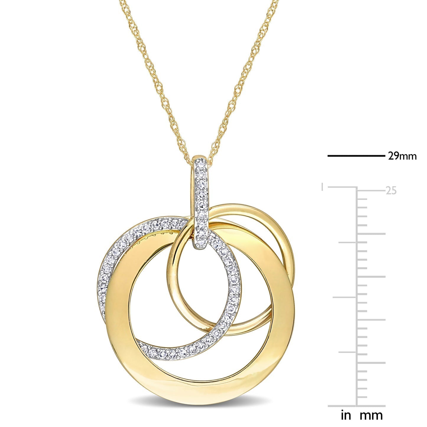 Round Cut Cubic Zirconia in 925 Sterling Silver Necklace 6