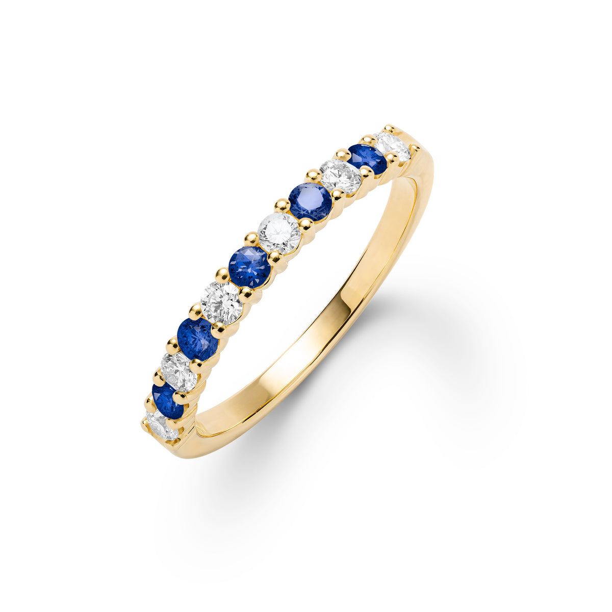0.33 TCW Round Sapphire Lab Made Diamond- September Birthstone Wedding Band 1