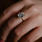 Stunning 1.0 - 2.0 CT Emerald Moissanite Engagement Ring with Solitaire Design 4