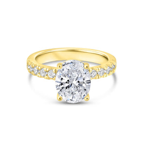 Stunning 3.0 CT Oval Moissanite Engagement Ring with  Pave Design