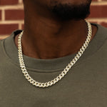 45 CT Round Moissanite Diamond Cuban Silver Necklace For Him 1