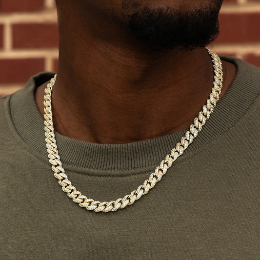 45 CT Round Moissanite Diamond Cuban Silver Necklace For Him 1