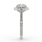 Stunning 2.0 CT Round Moissanite Engagement Ring with Halo & Pave Design 7