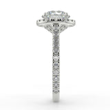 Stunning 2.0 CT Round Moissanite Engagement Ring with Halo & Pave Design 7