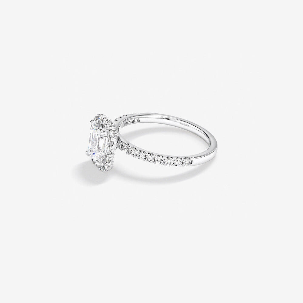 Stunning 1.78 CT Emerald Moissanite Engagement Ring with Pave & Halo Design 2
