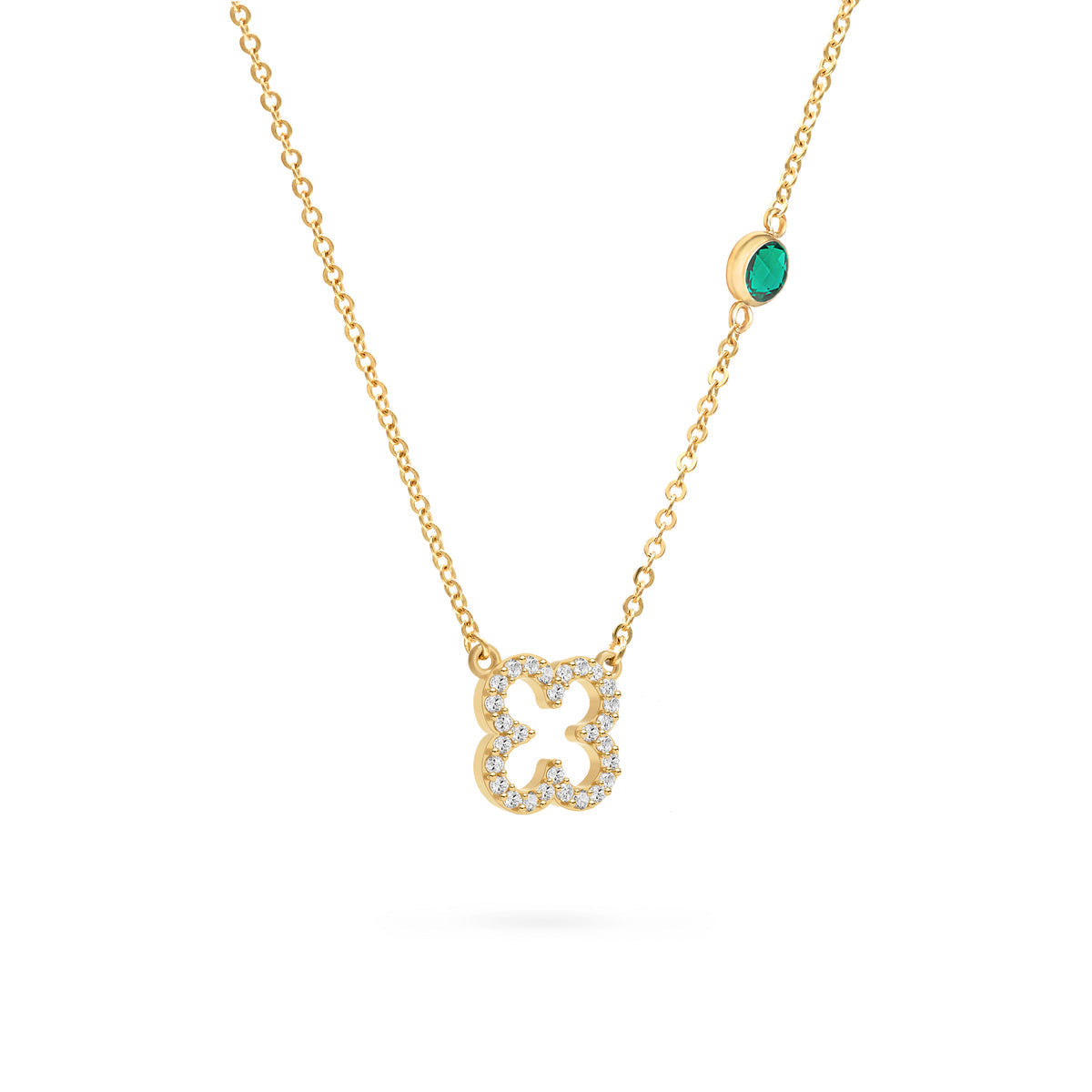 0.25CT Round Emerald Lab Made Diamond- May Birthstone Necklace 4