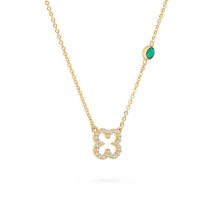 0.25CT Round Emerald Lab Made Diamond- May Birthstone Necklace 4