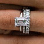 Emerald Cut Solitaire Style Cubic Zirconia in 925 Sterling Silver Ring 3