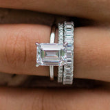 Emerald Cut Solitaire Style Cubic Zirconia in 925 Sterling Silver Ring 3