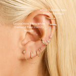 0.50 TCW Round Cut Moissanite Huggies Earrings in Gold 9