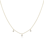 0.30 TCW Round Moissanite Diamond Droplets Necklace in Solid Gold 3