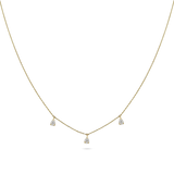 0.30 TCW Round Moissanite Diamond Droplets Necklace in Solid Gold 3