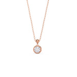 1.0 CT Round Cut Moissanite Bezel Pendant Necklace in Solid Gold 6