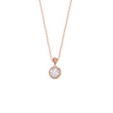 1.0 CT Round Cut Moissanite Bezel Pendant Necklace in Solid Gold 6