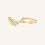 Stunning 0.2 TCW Round Moissanite Stones Curved Wedding Bands 3