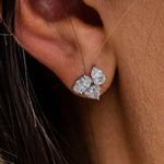 Round Cut Cubic Zirconia in 925 Sterling Silver Earrings 1