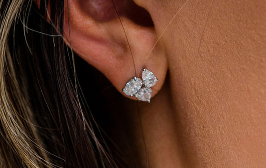 Round Cut Cubic Zirconia in 925 Sterling Silver Earrings 1