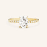 Stunning 1 CT Oval Moissanite Engagement Ring With Pave Design 1