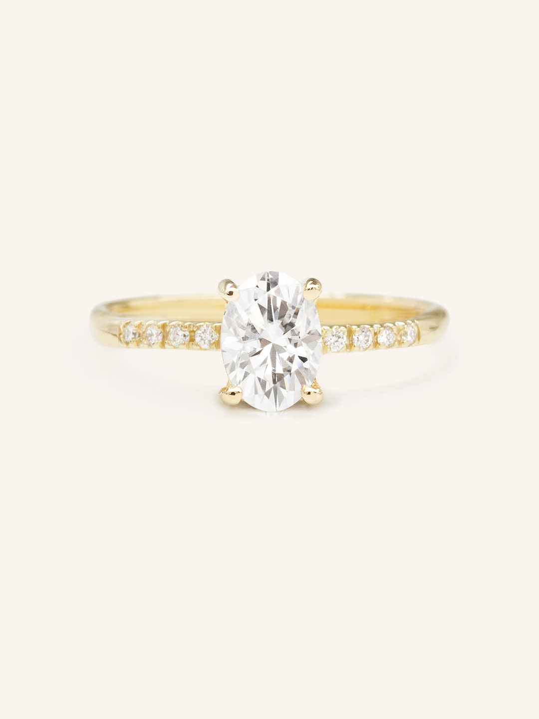 Stunning 1 CT Oval Moissanite Engagement Ring With Pave Design 1