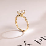 Stunning 1.0 - 2.0 CT Oval Moissanite Engagement Ring with Pave Design 5
