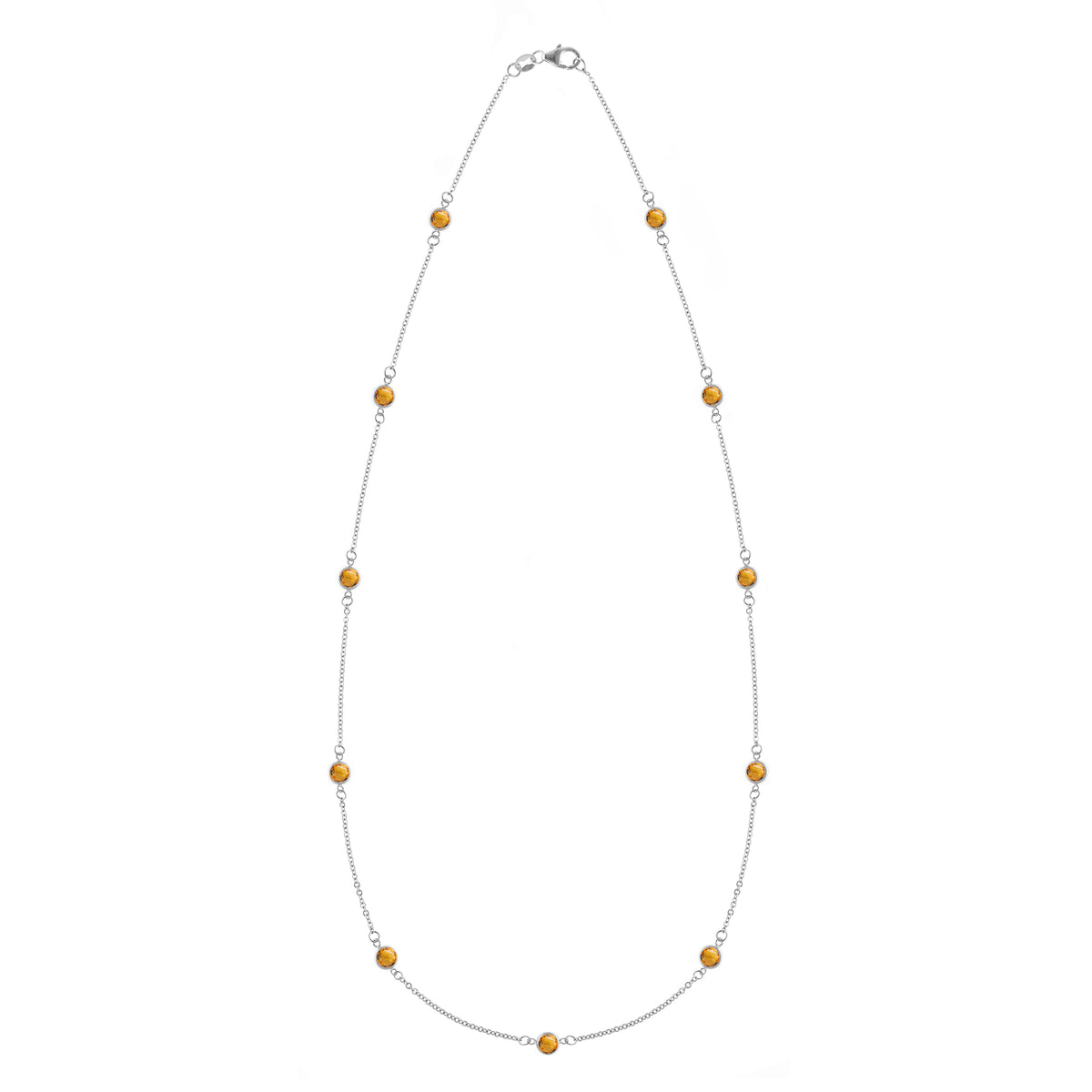 2.75 TCW Round Citrine Lab Made Diamond- November Birthstone Necklace 3