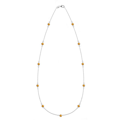 2.75 TCW Round Citrine Lab Made Diamond- November Birthstone Necklace 3