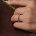 Stunning 0.4 TCW Baguette Moissanite Stones Full Eternity Wedding Band 8