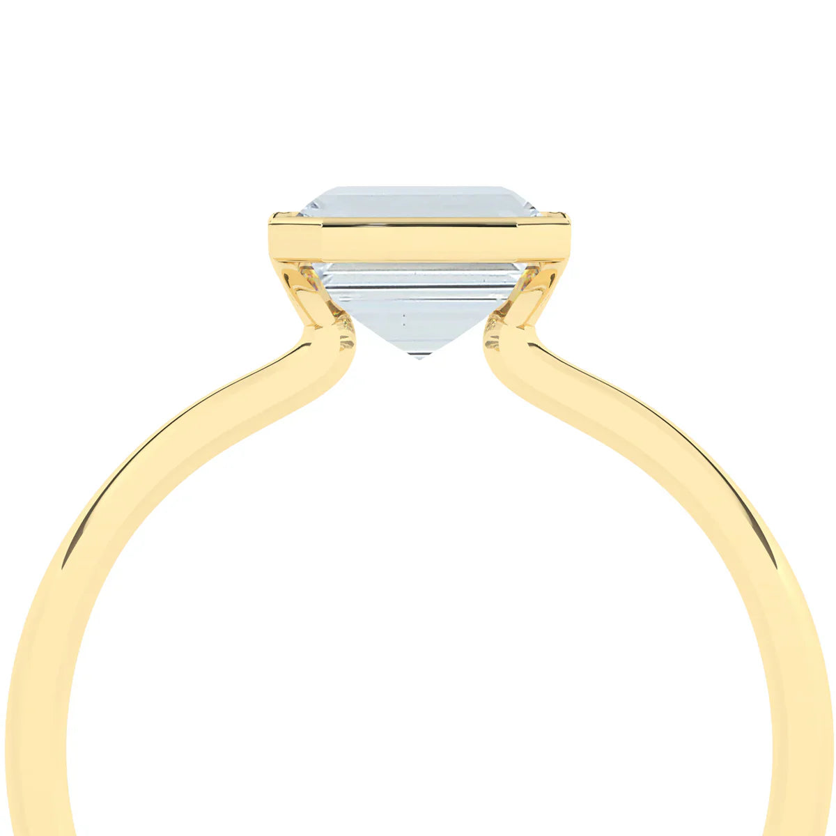 Stunning 2.0 CT Emerald Moissanite Engagement Ring with Half Bezel Design 2