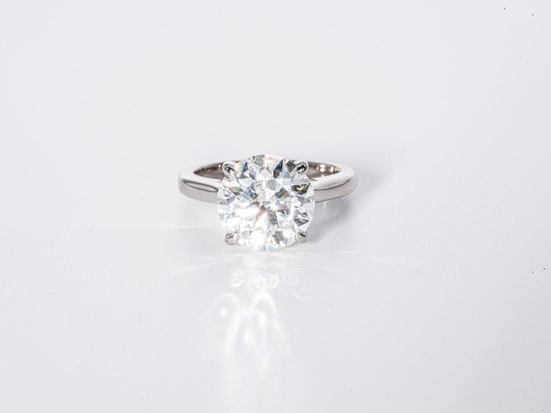 Stunning 2.25 CT Round Moissanite Engagement Ring with Hidden Halo Design 1
