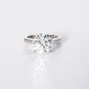 Stunning 2.25 CT Round Moissanite Engagement Ring with Hidden Halo Design