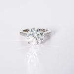 Stunning 3.50 CT Round Cut Moissanite Engagement Ring with Hidden Halo Design 1