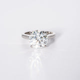 Stunning 3.50 CT Round Cut Moissanite Engagement Ring with Hidden Halo Design 1